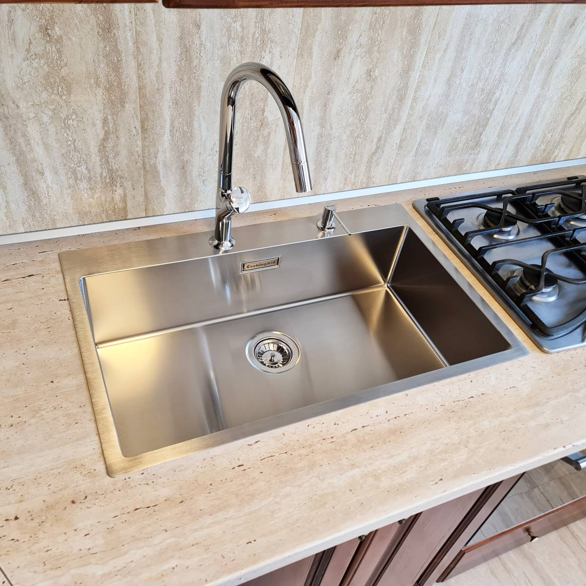 Chiuveta bucatarie inox CookingAid BOX LUX 76 + dozator detergent + accesorii montaj [16]