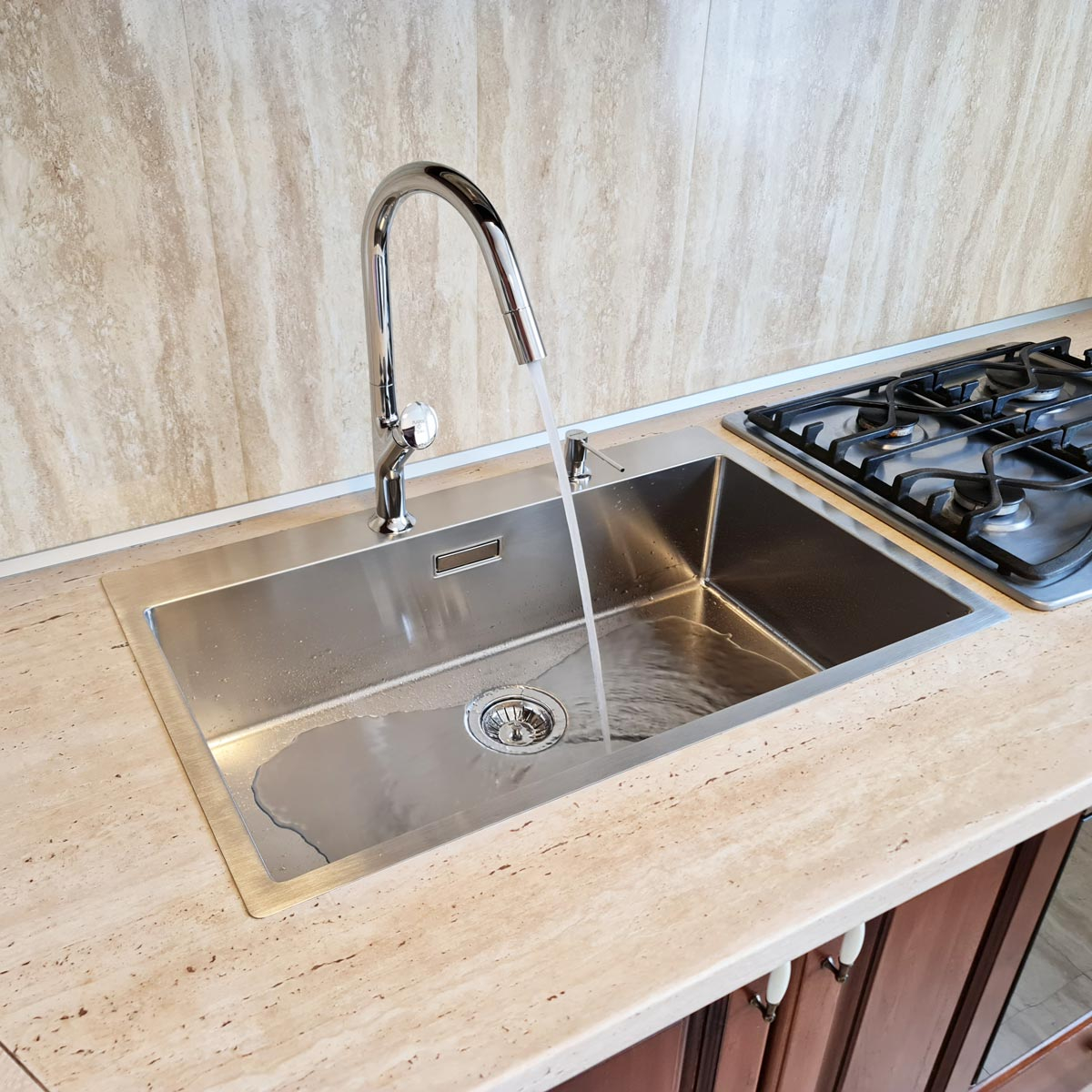 Chiuveta bucatarie inox CookingAid BOX LUX 76 + dozator detergent + accesorii montaj [13]