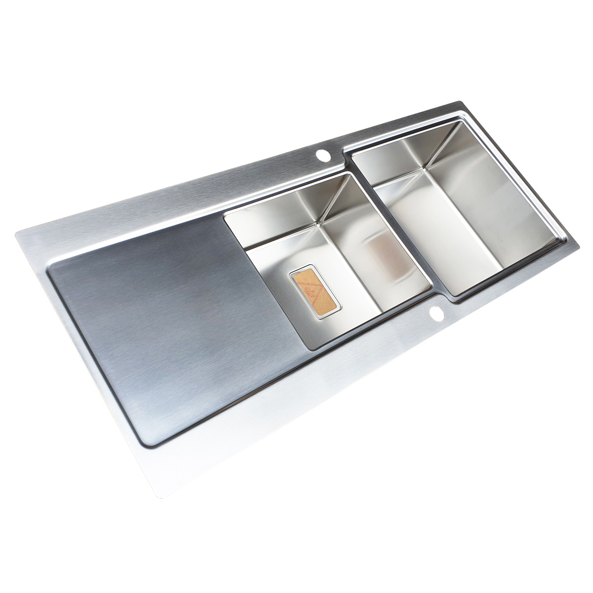 Chiuveta bucatarie inox CookingAid EVO 116 dubla cu 2 cuve + picurator si ventil automat reversibila stanga/dreapta + accesorii montaj [7]