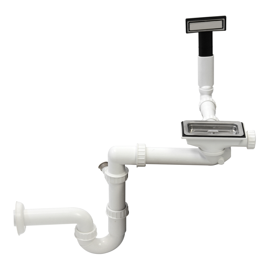 Chiuveta bucatarie inox CookingAid INVISIBLE 40R cu treapta pentru baterie si capac scurgere invizibil + accesorii montaj [30]