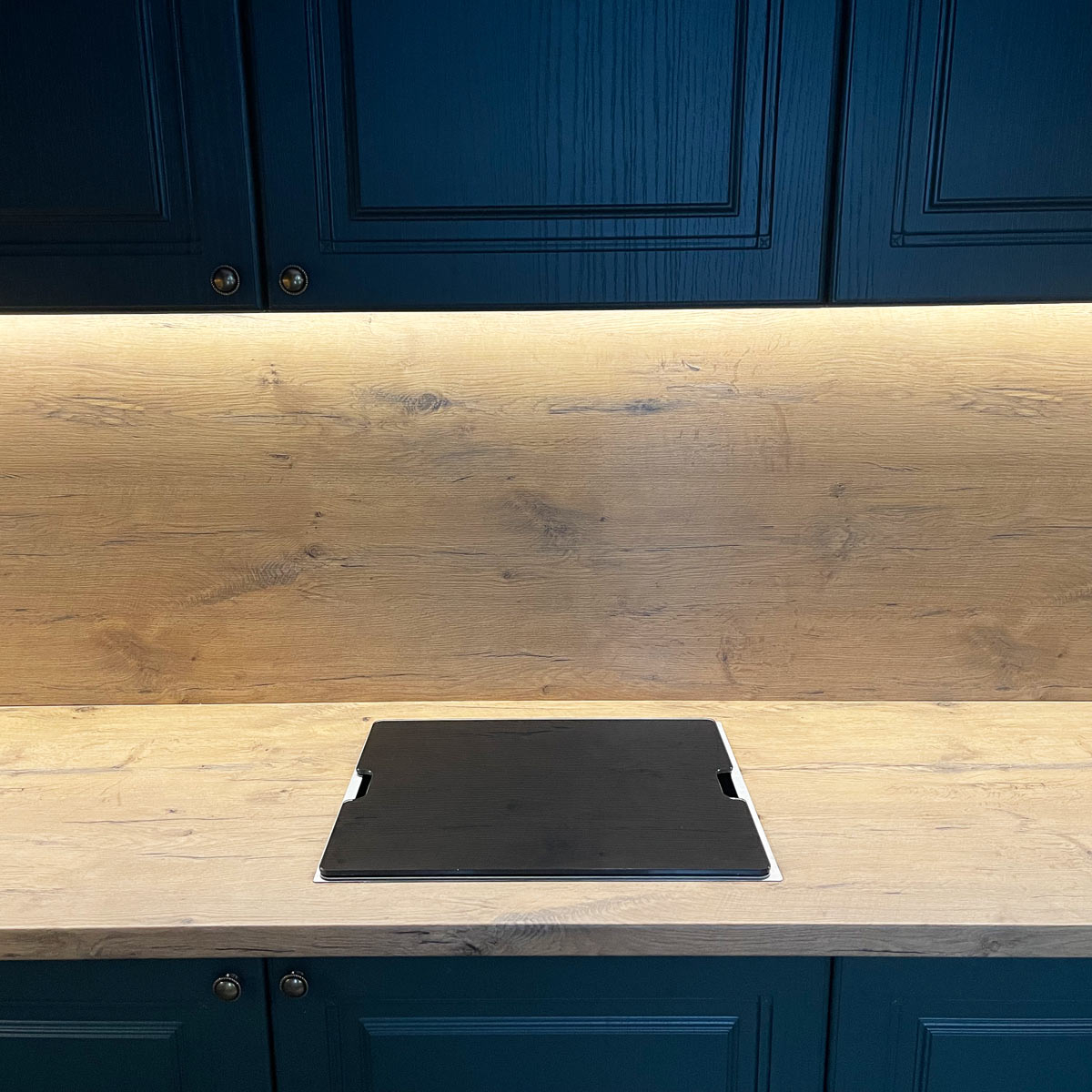 Chiuveta bucatarie inox CookingAid INVISIBLE DEEP cu baterie telescopica integrata, scurgator vase/paste/fructe, tocator sticla temperizata, dozator detergent + accesorii montaj [18]