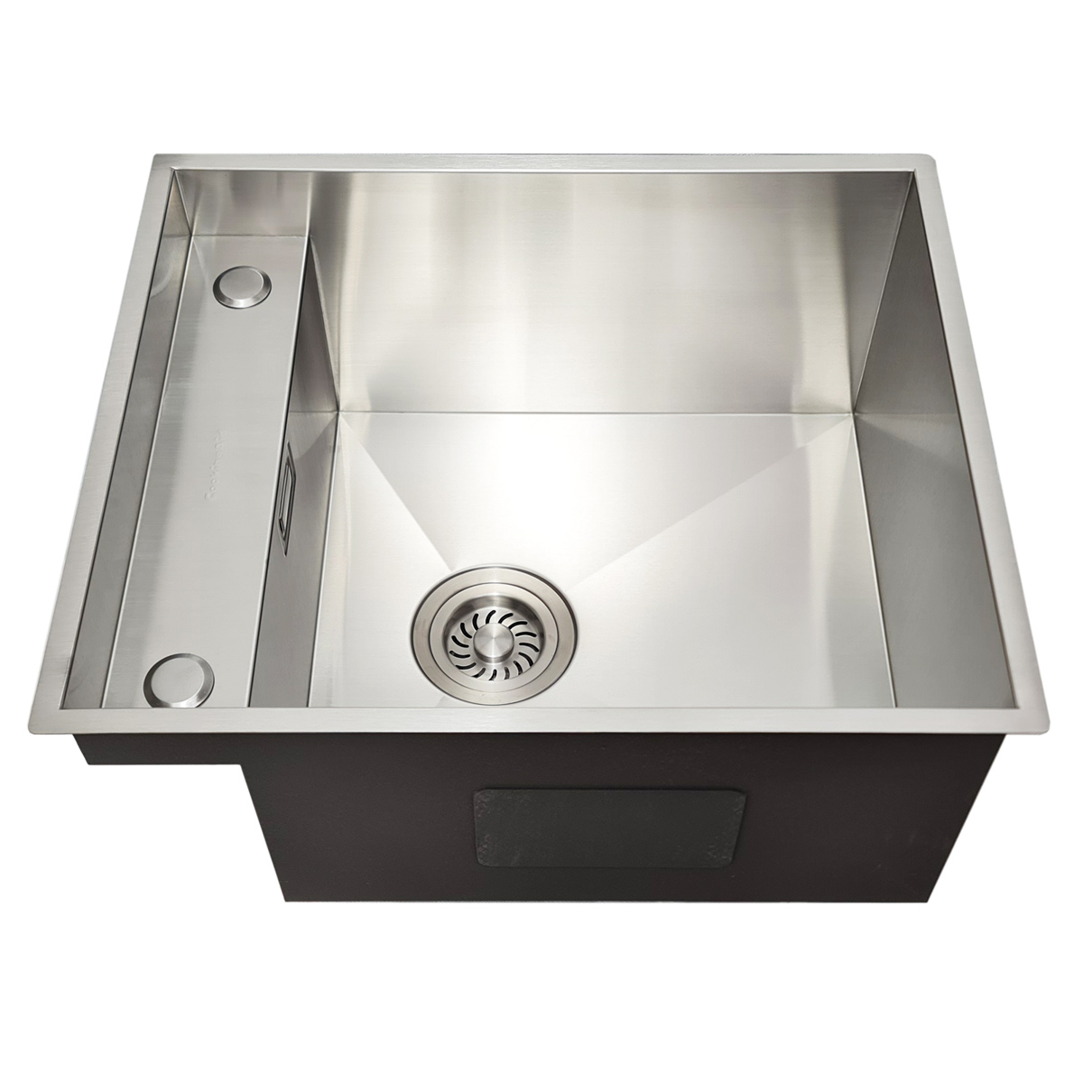 Chiuveta bucatarie inox CookingAid INVISIBLE DEEP cu scurgator vase/paste/fructe, dozator detergent + accesorii montaj [8]