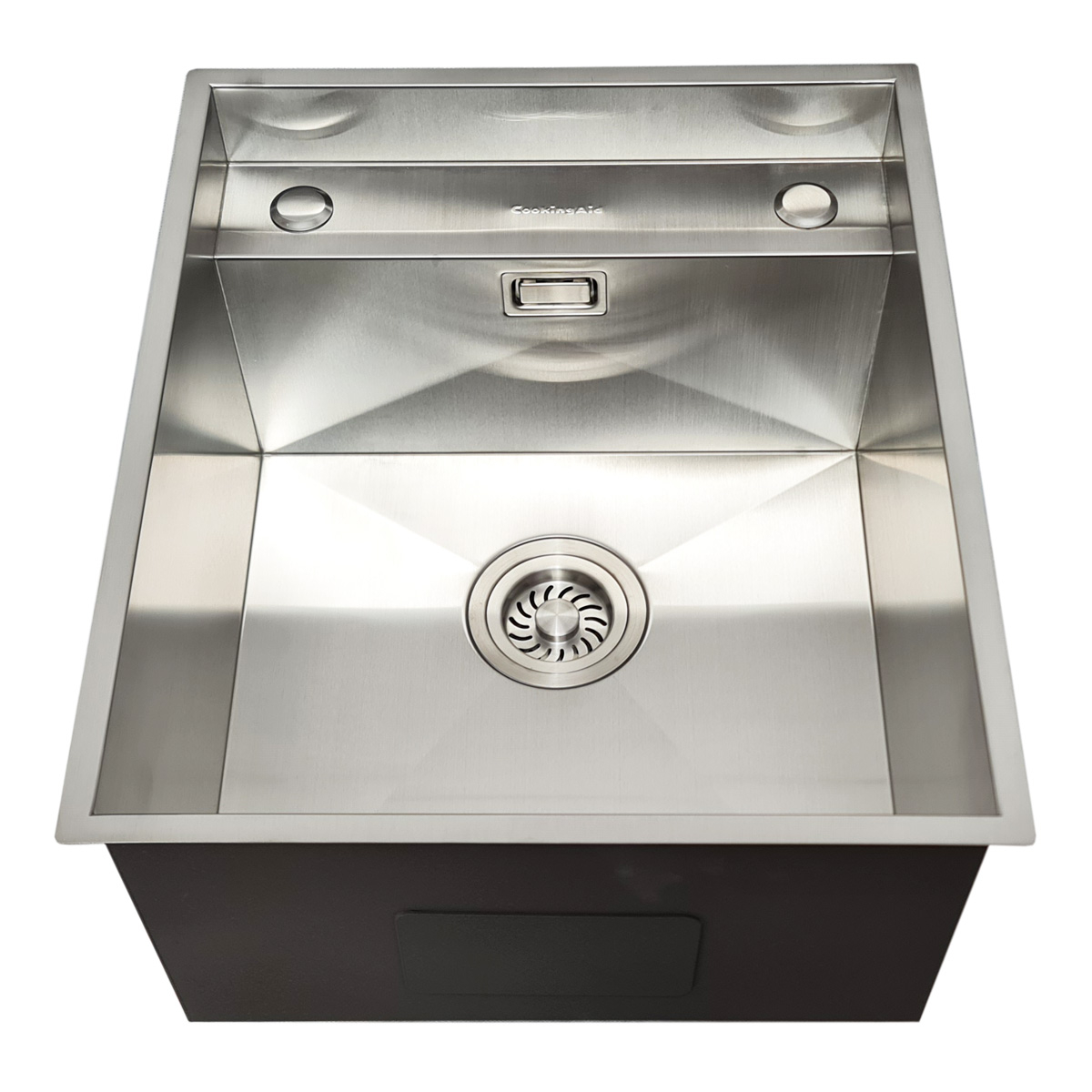 Chiuveta bucatarie inox CookingAid INVISIBLE DEEP cu scurgator vase/paste/fructe, dozator detergent + accesorii montaj [5]