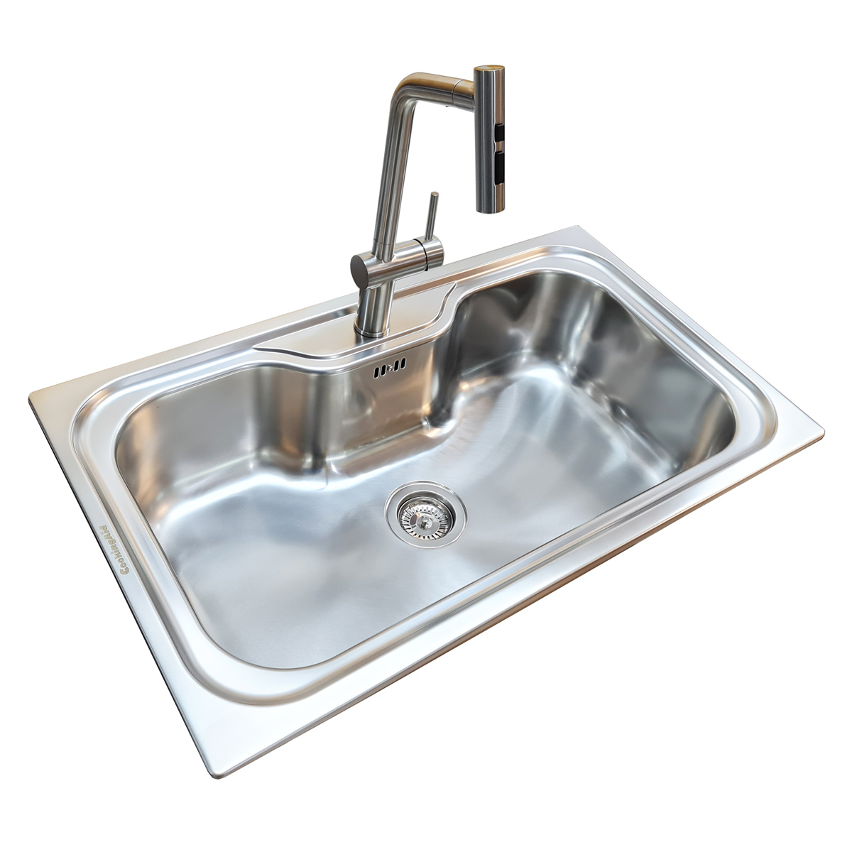 Chiuveta bucatarie inox CookingAid SELENA BIG ONE, 860x510x220mm cu accesorii montaj [4]