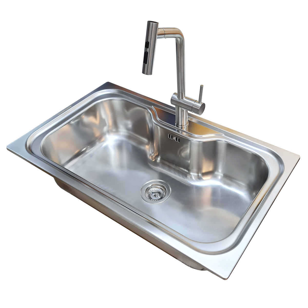 Chiuveta bucatarie inox CookingAid SELENA BIG ONE, 860x510x220mm cu accesorii montaj [3]