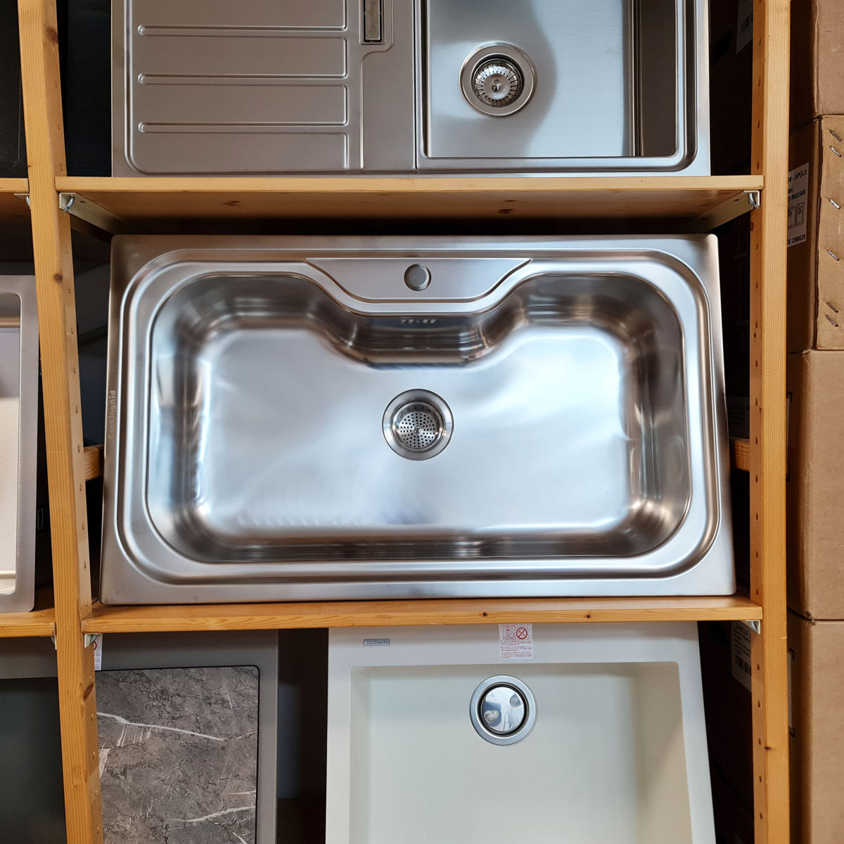 Chiuveta bucatarie inox CookingAid SELENA BIG ONE, 860x510x220mm cu accesorii montaj [15]