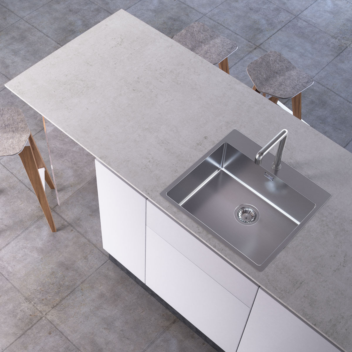 Chiuveta bucatarie inox CookingAid TASCA ASOLO AA55 cu montaj pe blat sau la nivelul blatului si accesorii montaj [2]