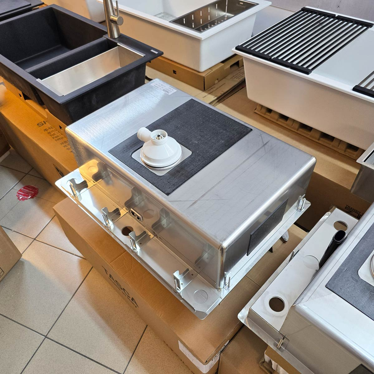 Chiuveta bucatarie inox CookingAid TASCA ASOLO AA65 cu montaj pe blat sau la nivelul blatului si accesorii montaj [13]