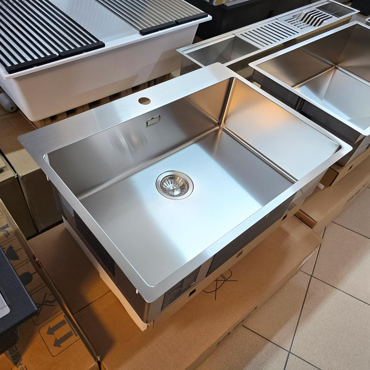 Chiuveta bucatarie inox CookingAid TASCA ASOLO AA65 cu montaj pe blat sau la nivelul blatului si accesorii montaj [12]