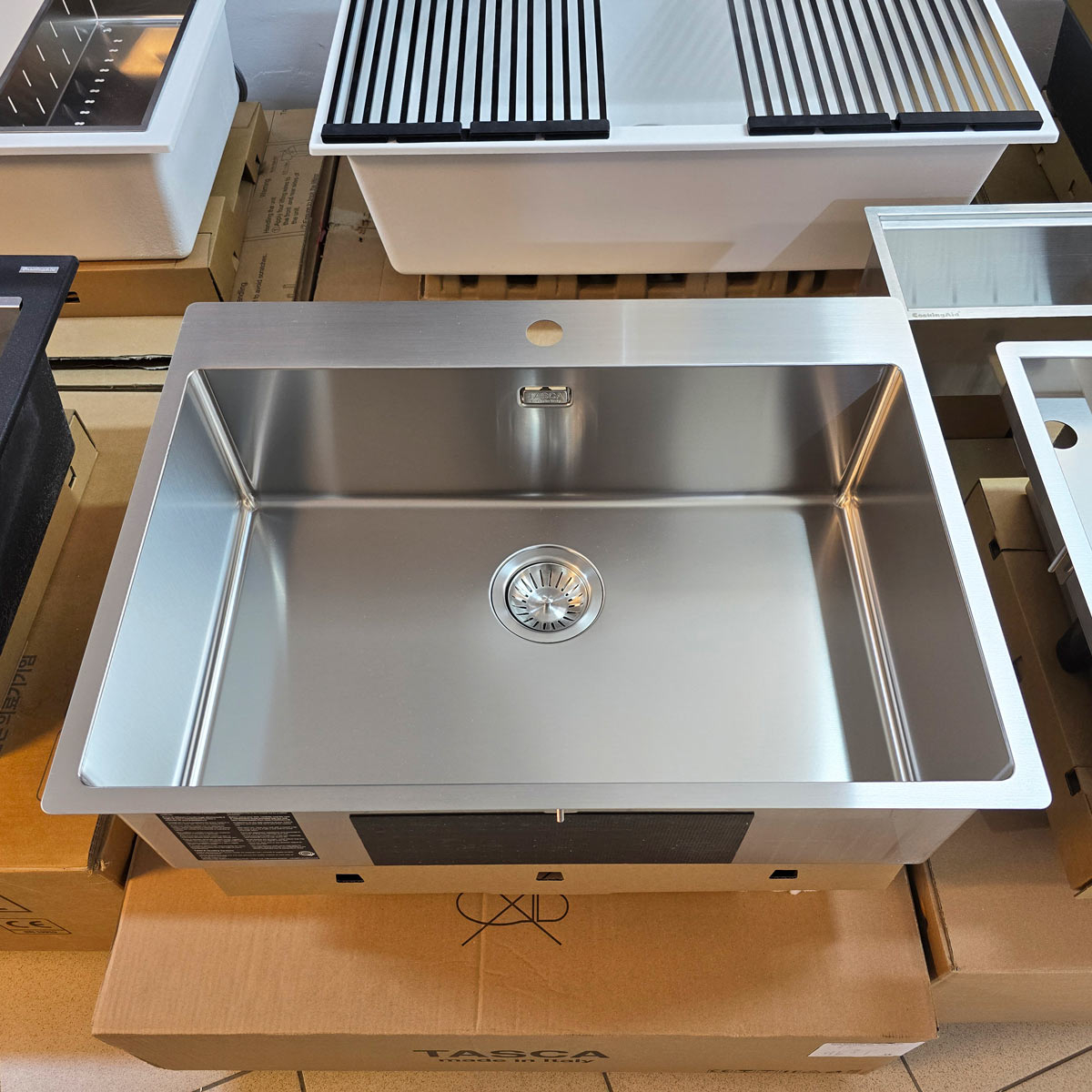 Chiuveta bucatarie inox CookingAid TASCA ASOLO AA65 cu montaj pe blat sau la nivelul blatului si accesorii montaj [11]