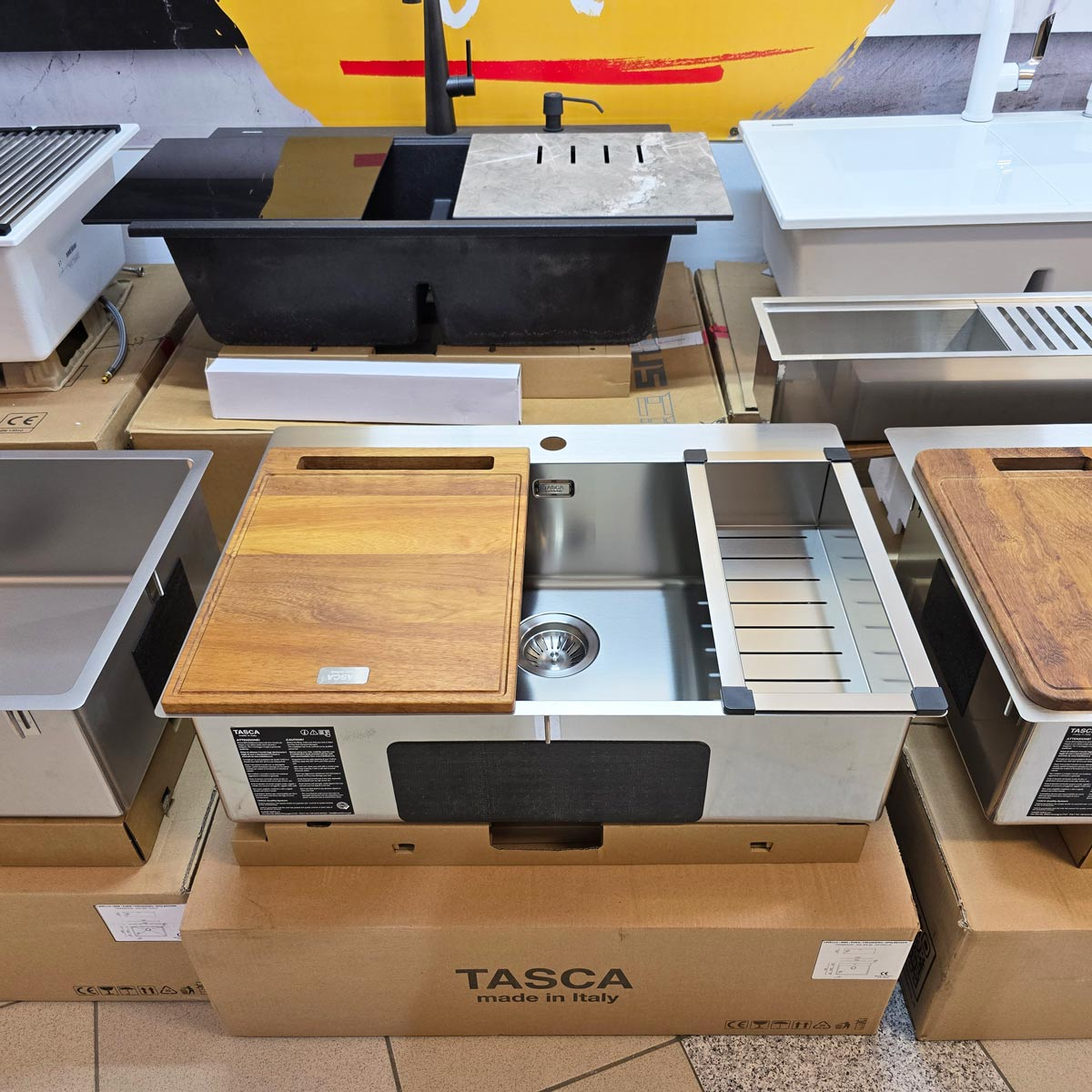 Chiuveta bucatarie inox CookingAid TASCA ASOLO AA70 cu montaj pe blat sau la nivelul blatului si accesorii montaj [11]