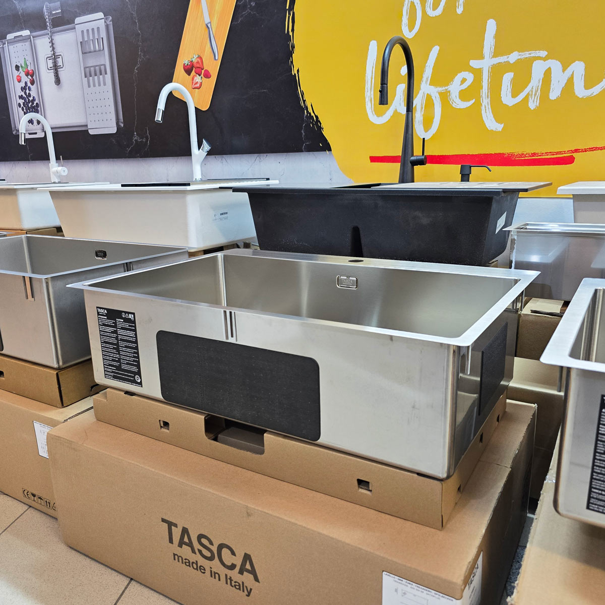 Chiuveta bucatarie inox CookingAid TASCA ASOLO AA70 cu montaj pe blat sau la nivelul blatului si accesorii montaj [9]