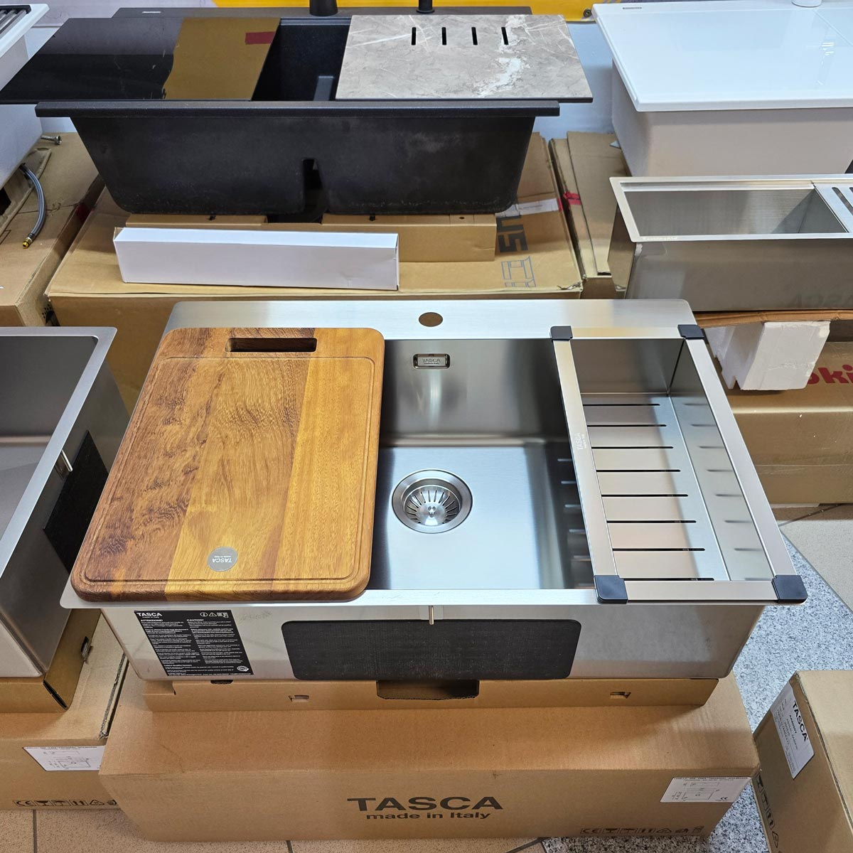 Chiuveta bucatarie inox CookingAid TASCA ASOLO AA70 cu montaj pe blat sau la nivelul blatului si accesorii montaj [14]