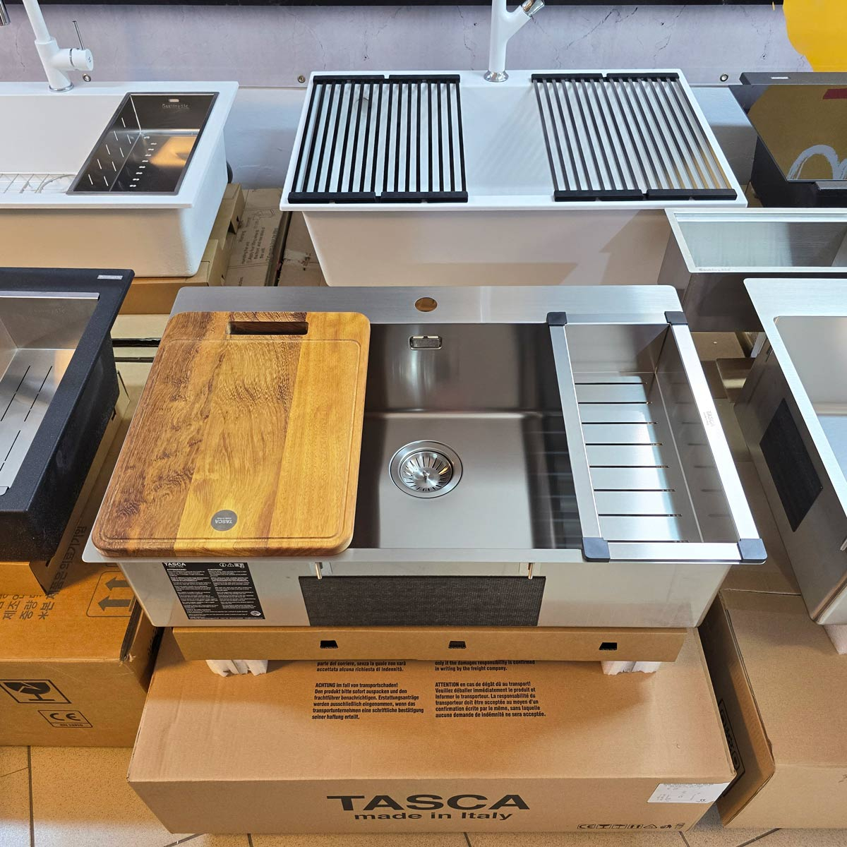 Chiuveta bucatarie inox CookingAid TASCA ASOLO AA74 cu montaj pe blat sau la nivelul blatului si accesorii montaj [5]