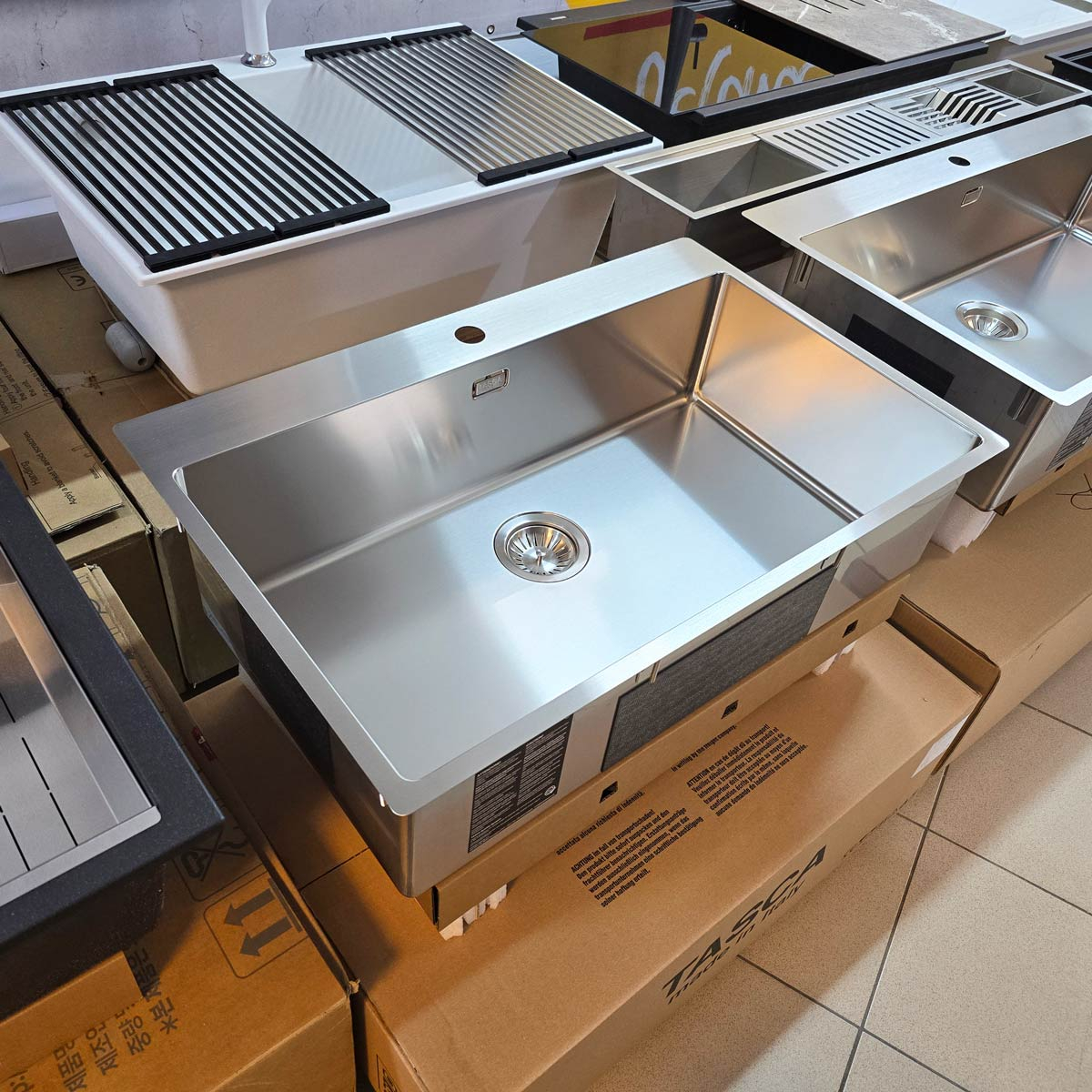 Chiuveta bucatarie inox CookingAid TASCA ASOLO AA74 cu montaj pe blat sau la nivelul blatului si accesorii montaj [11]