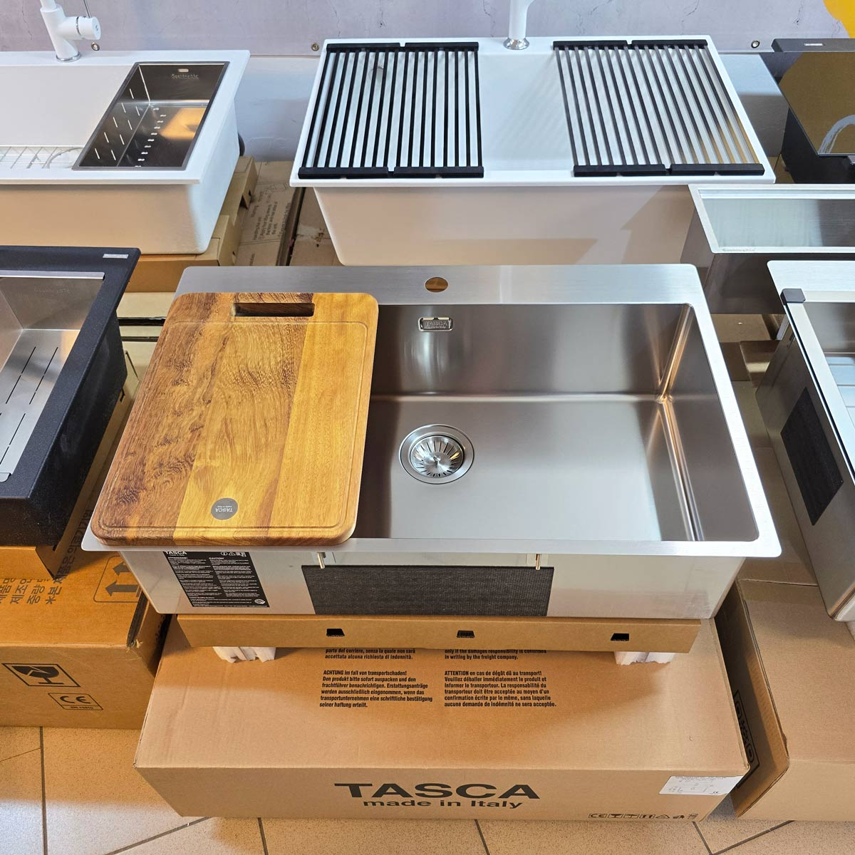 Chiuveta bucatarie inox CookingAid TASCA ASOLO AA74 cu montaj pe blat sau la nivelul blatului si accesorii montaj [7]