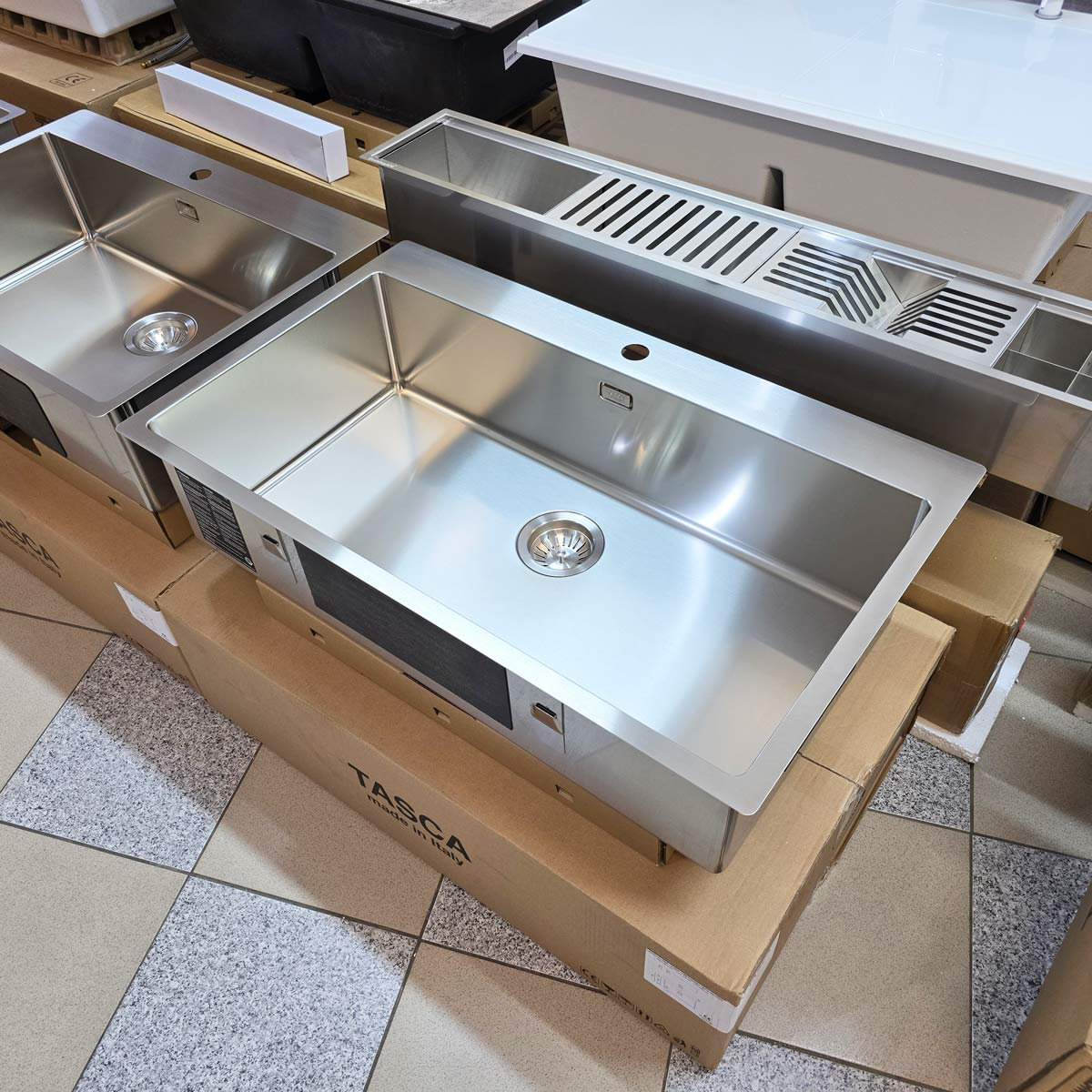 Chiuveta bucatarie inox CookingAid TASCA ASOLO AA80 WORKSTATION cu montaj pe blat sau la nivelul blatului si accesorii montaj [5]