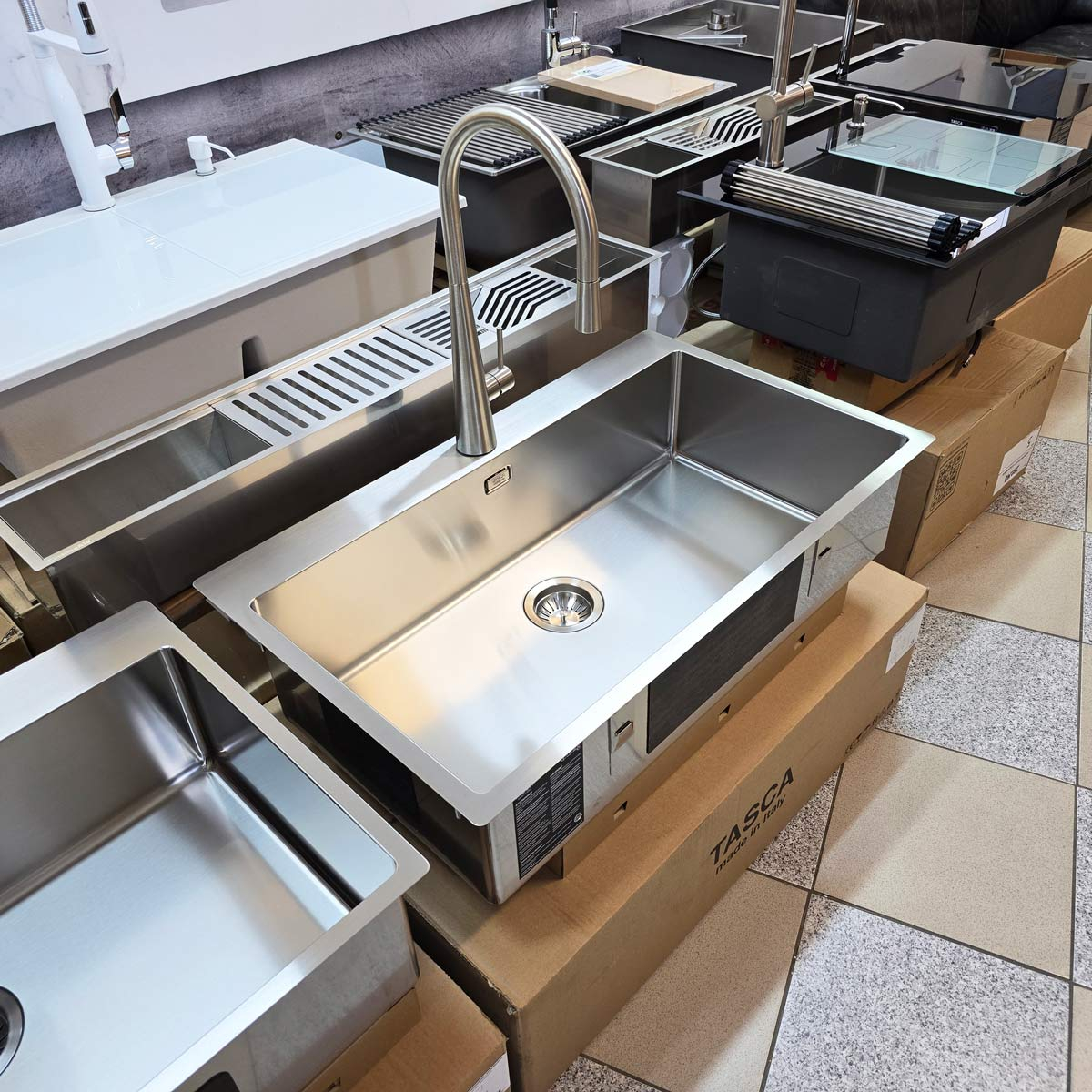 Chiuveta bucatarie inox CookingAid TASCA ASOLO AA80 WORKSTATION cu montaj pe blat sau la nivelul blatului si accesorii montaj [13]