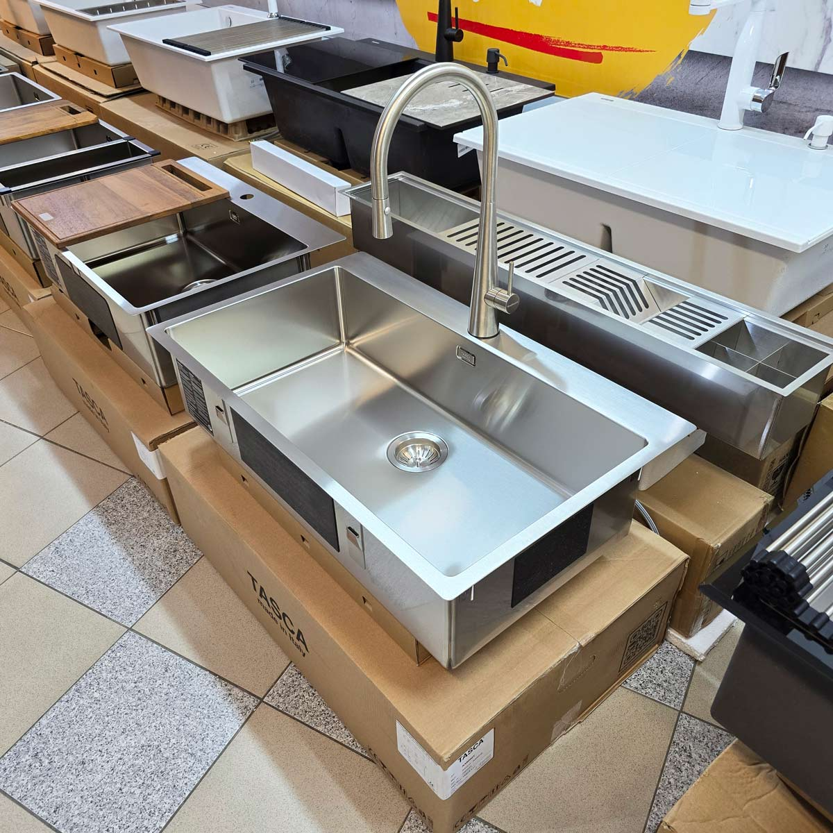 Chiuveta bucatarie inox CookingAid TASCA ASOLO AA80 WORKSTATION cu montaj pe blat sau la nivelul blatului si accesorii montaj [12]