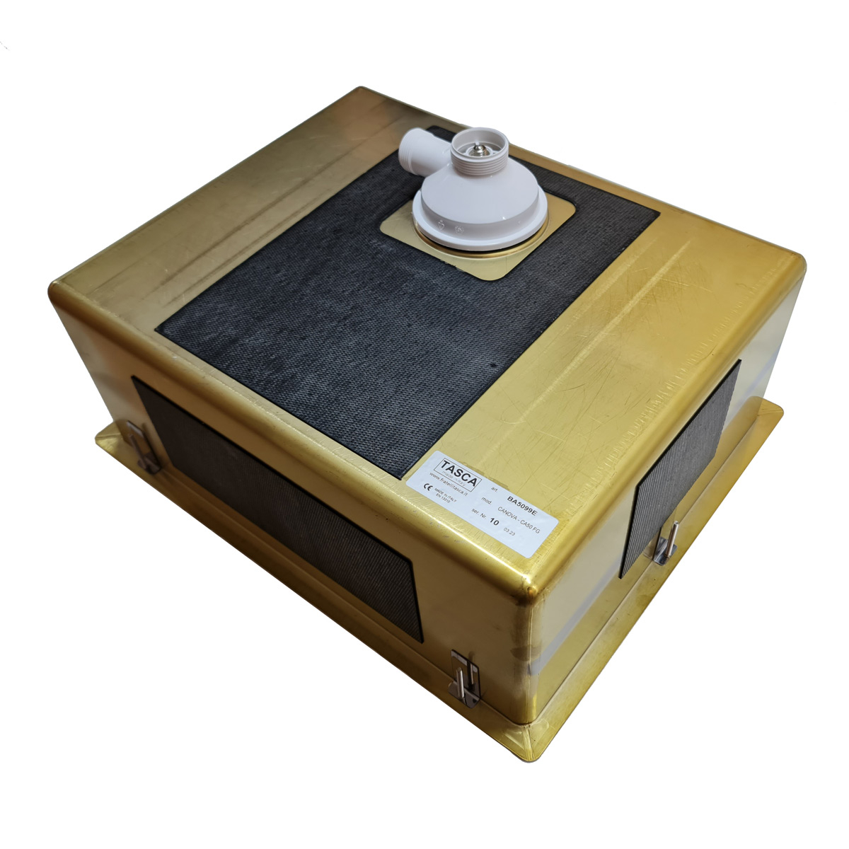 Chiuveta bucatarie inox CookingAid TASCA CANOVA CA50 Gold cu strat PVD ceramic culoare aurie cu montaj pe blat, sub blat sau la nivelul blatului si accesorii montaj [14]