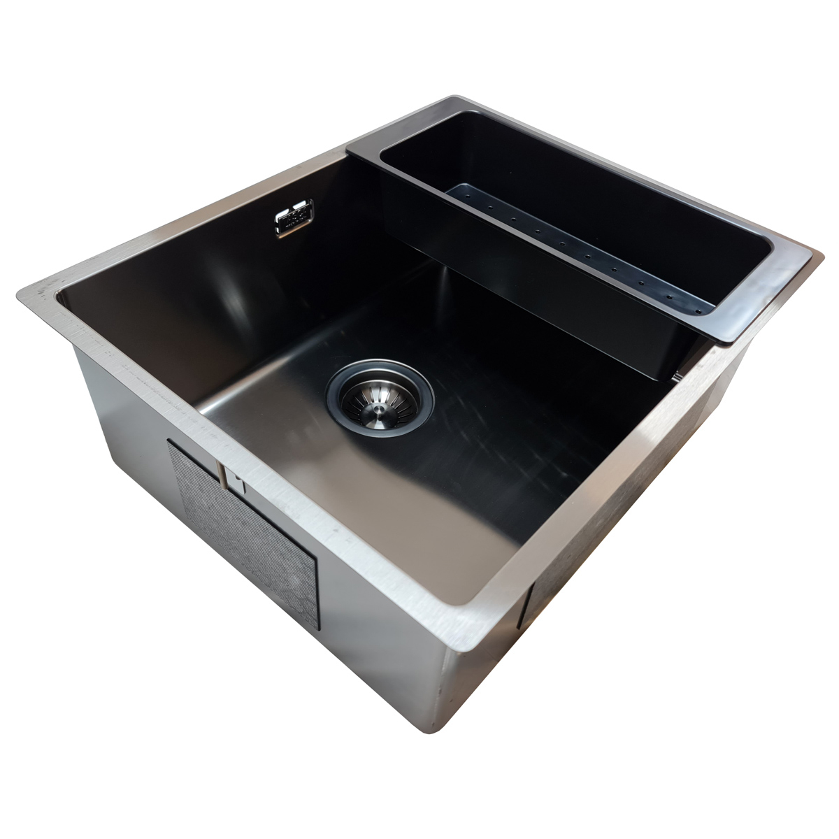 Chiuveta bucatarie inox CookingAid TASCA CANOVA CA50 GUN METAL cu strat PVD ceramic culoare gri inchis / negru antracit cu montaj pe blat, sub blat sau la nivelul blatului si accesorii montaj [9]