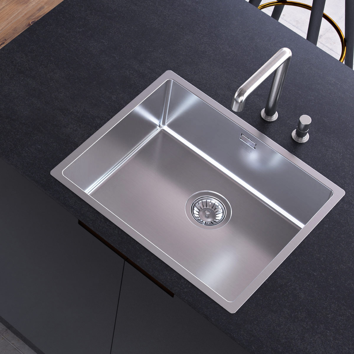 Chiuveta bucatarie inox CookingAid TASCA CANOVA CA55 cu montaj pe blat, sub blat sau la nivelul blatului si accesorii montaj [2]