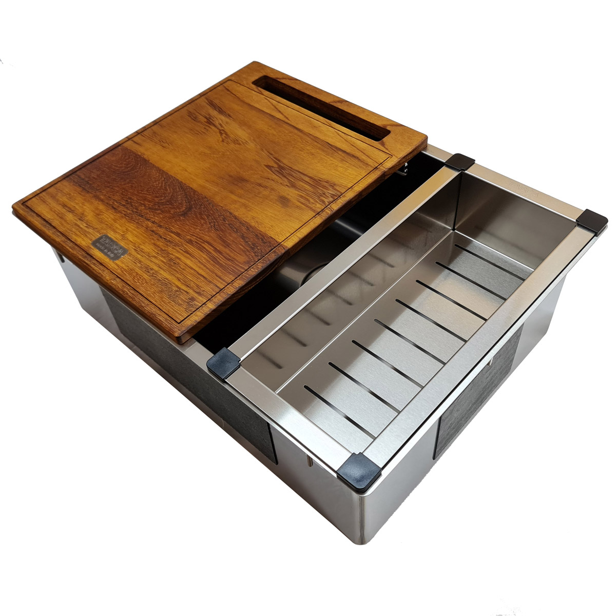 Chiuveta bucatarie inox CookingAid TASCA CANOVA CA55 cu montaj pe blat, sub blat sau la nivelul blatului si accesorii montaj [9]