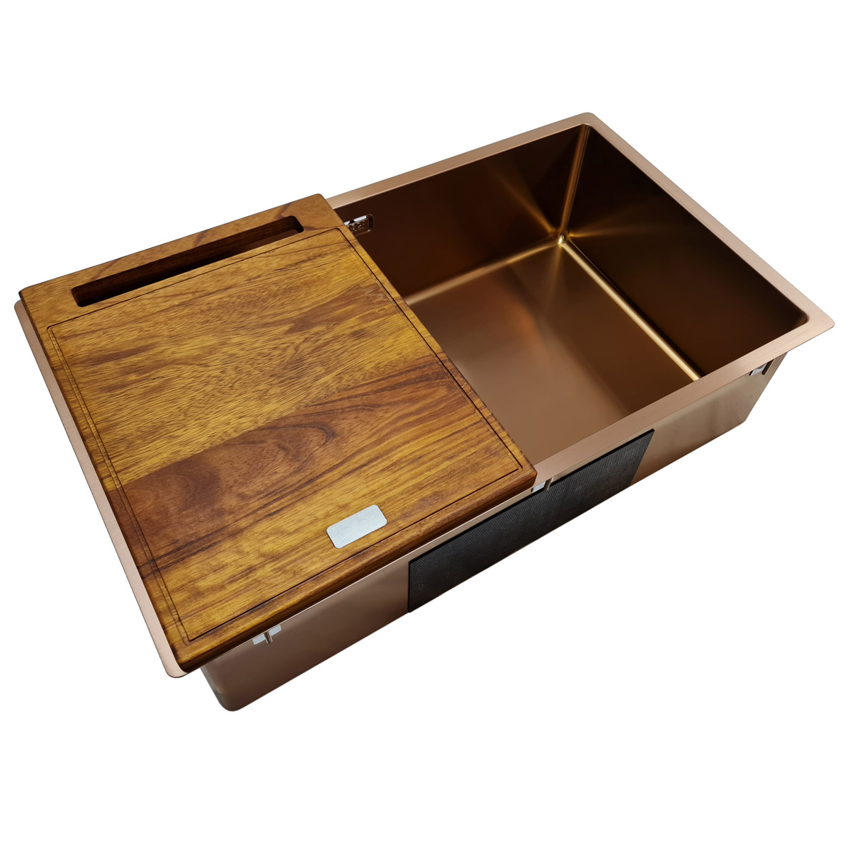 Chiuveta bucatarie inox CookingAid TASCA CANOVA CA70 COPPER cu strat PVD ceramic culoare cupru cu montaj pe blat, sub blat sau la nivelul blatului si accesorii montaj [8]