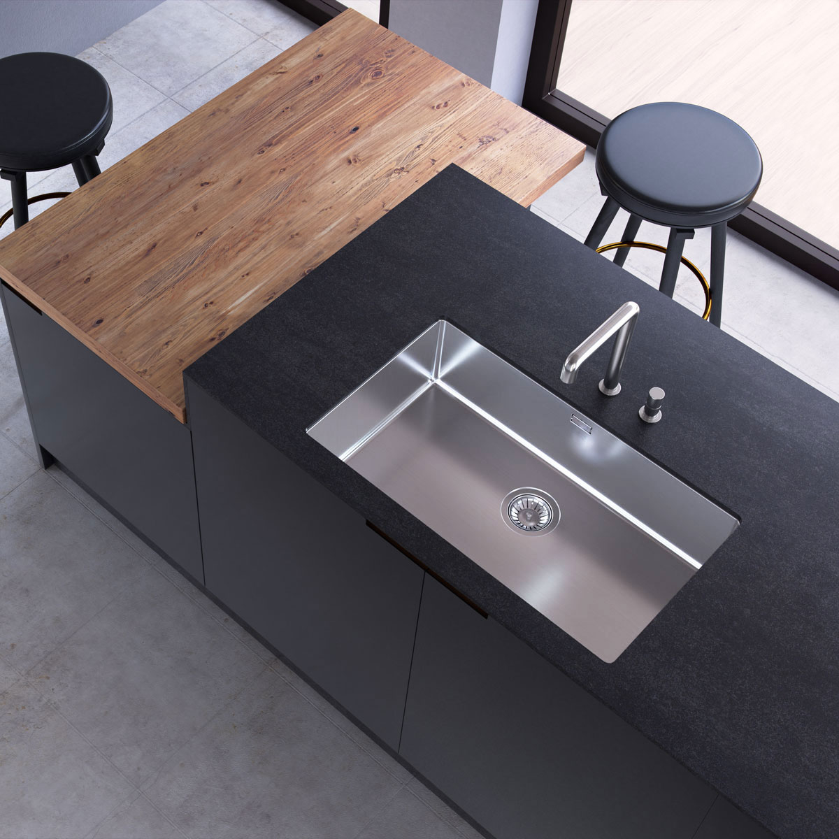 Chiuveta bucatarie inox CookingAid TASCA CANOVA CA70 cu montaj pe blat, sub blat sau la nivelul blatului si accesorii montaj [2]