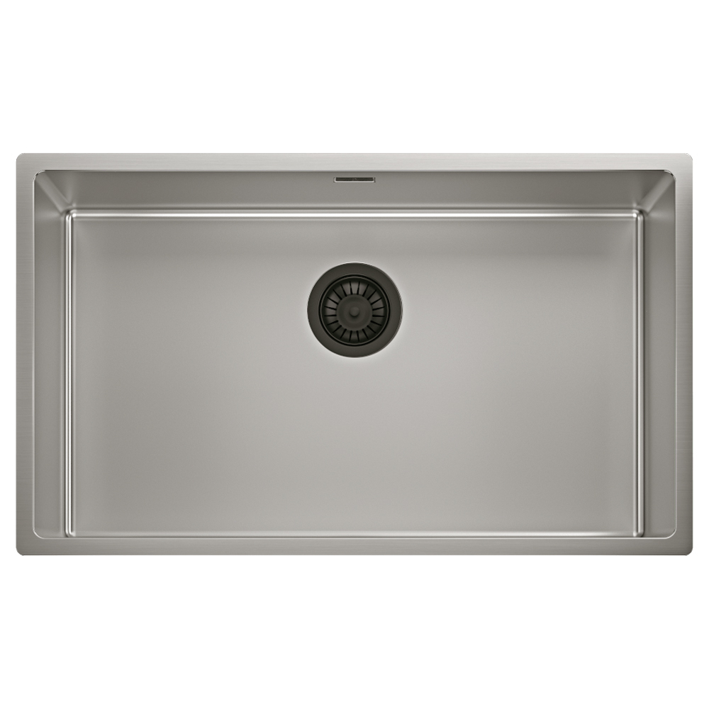 Chiuveta bucatarie inox CookingAid TASCA CANOVA CA70 DuriX mata, rezistenta la zgarieturi si ventil/preaplin negru, cu montaj pe blat, sub blat sau la nivelul blatului si accesorii montaj [17]