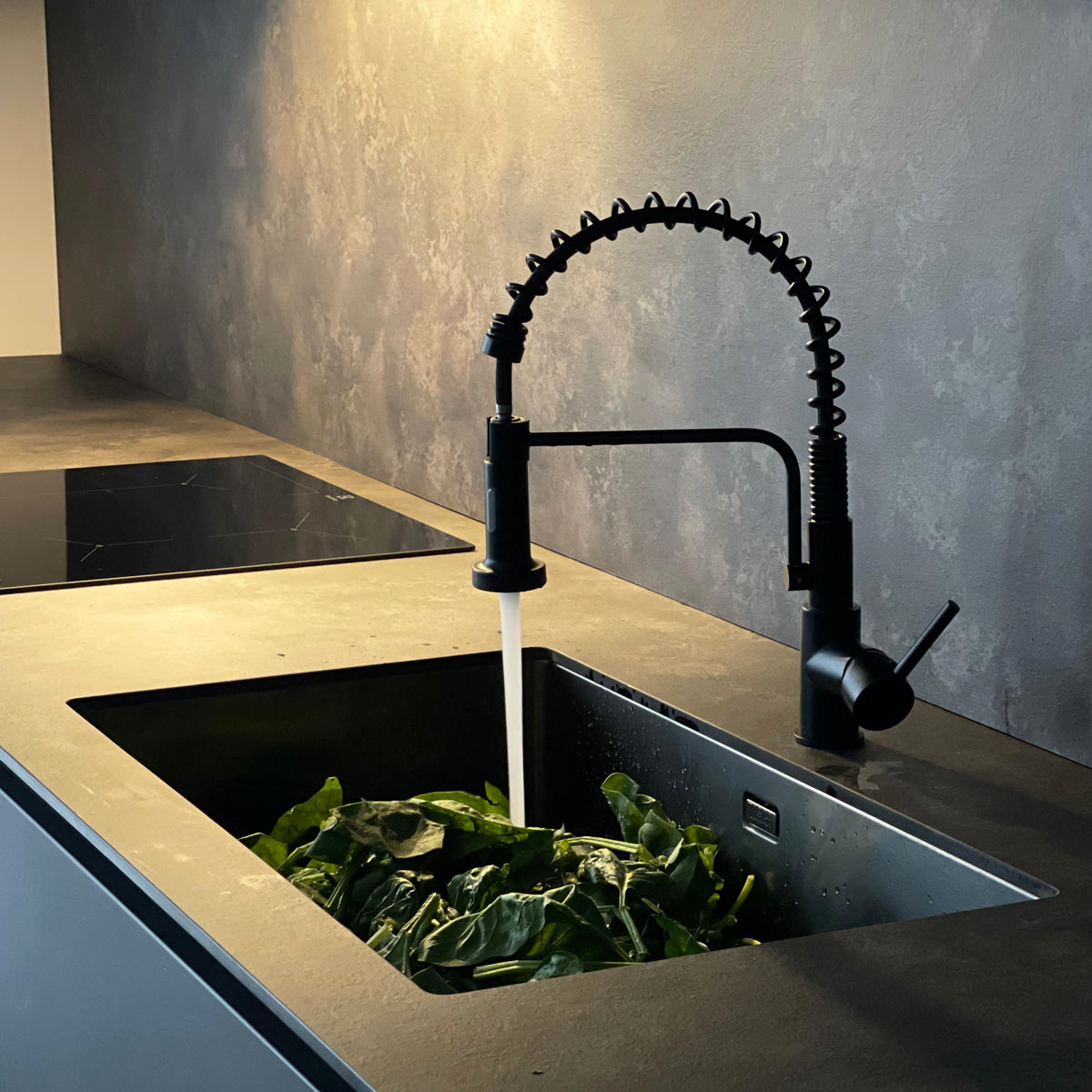 Chiuveta bucatarie inox CookingAid TASCA CANOVA CA70 GUN METAL cu strat PVD ceramic culoare gri inchis / negru antracit cu montaj pe blat, sub blat sau la nivelul blatului si accesorii montaj [17]