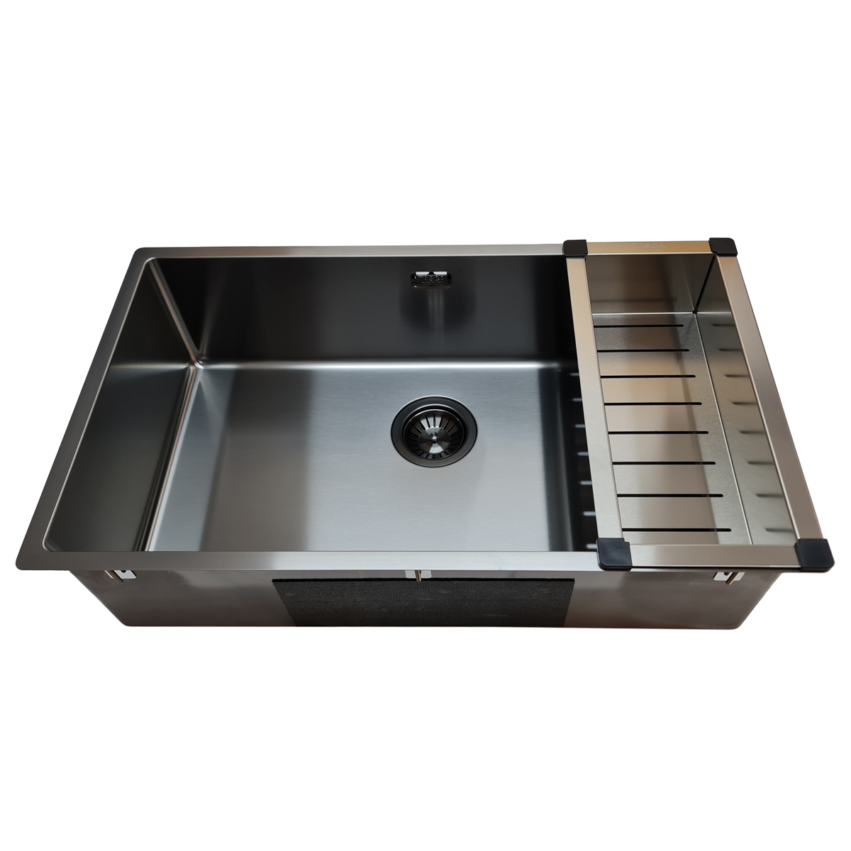 Chiuveta bucatarie inox CookingAid TASCA CANOVA CA70 GUN METAL cu strat PVD ceramic culoare gri inchis / negru antracit cu montaj pe blat, sub blat sau la nivelul blatului si accesorii montaj [10]