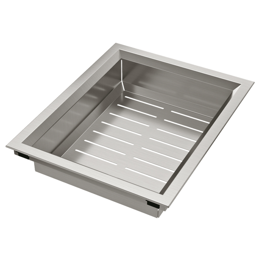 Chiuveta bucatarie inox CookingAid TASCA Harmony 116IF WORKSTATION cu 6 accesorii: tavita scurgere glisanta, tocator lemn Iroko, gratar scurgere glisant, dus extractibil cu pulverizator, dozator deter [37]