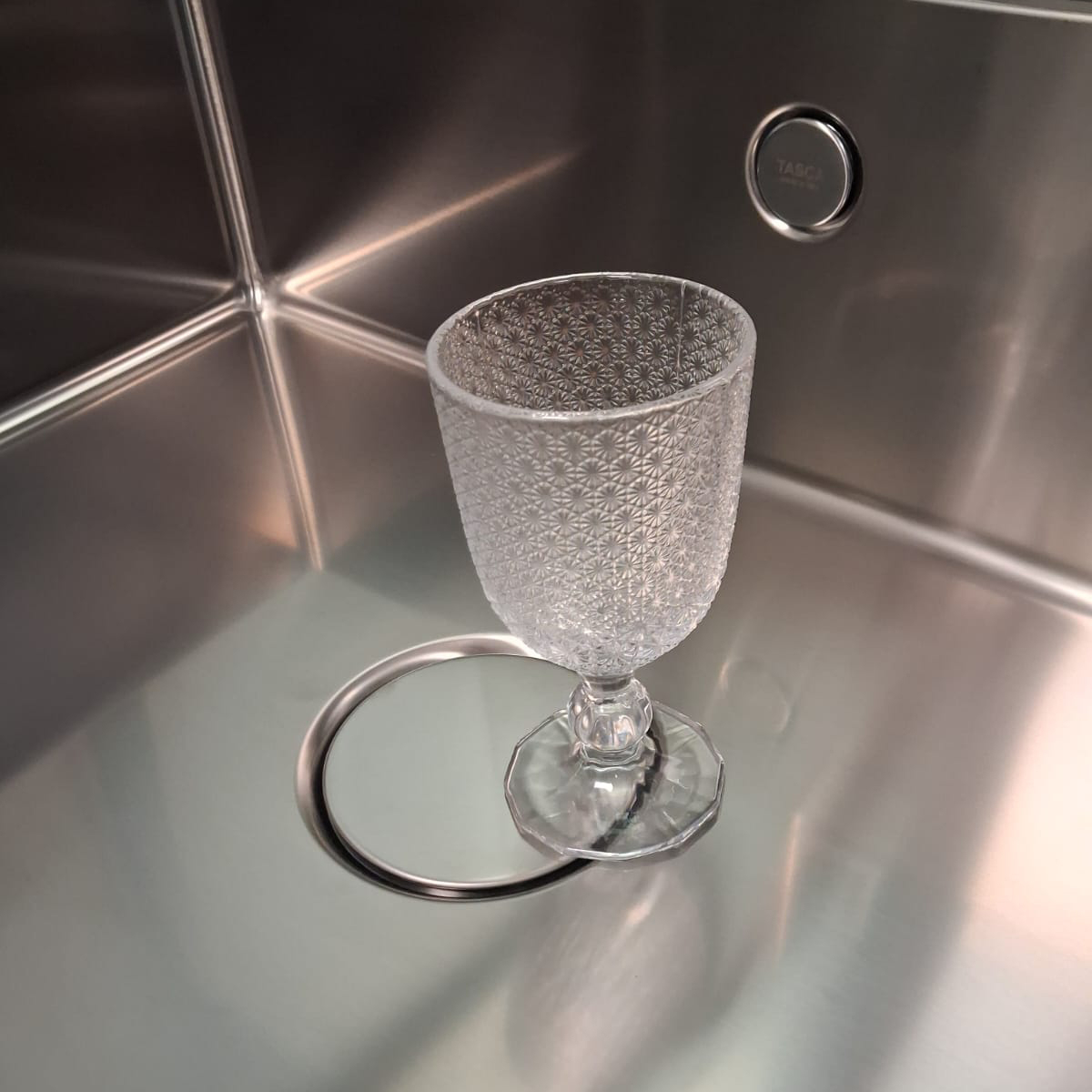 Chiuveta bucatarie inox CookingAid TASCA IRIS IR40 cu montaj pe blat, ventil scurgere automat cu capac scurgere invisibila, preaplin rotund si accesorii montaj [18]