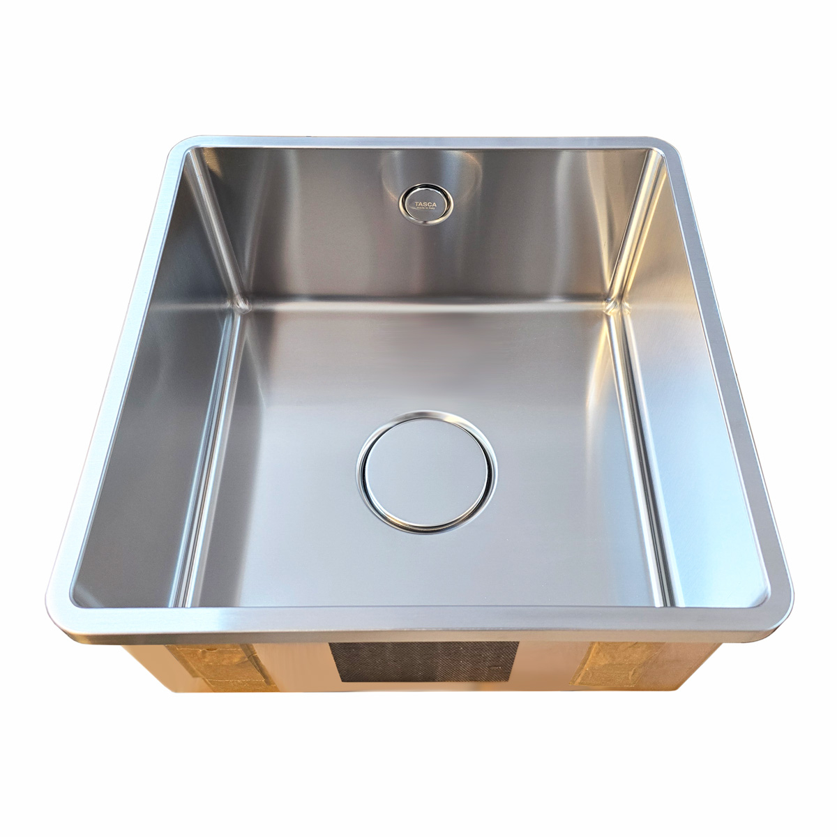 Chiuveta bucatarie inox CookingAid TASCA IRIS IR40 cu montaj pe blat, ventil scurgere automat cu capac scurgere invisibila, preaplin rotund si accesorii montaj [12]