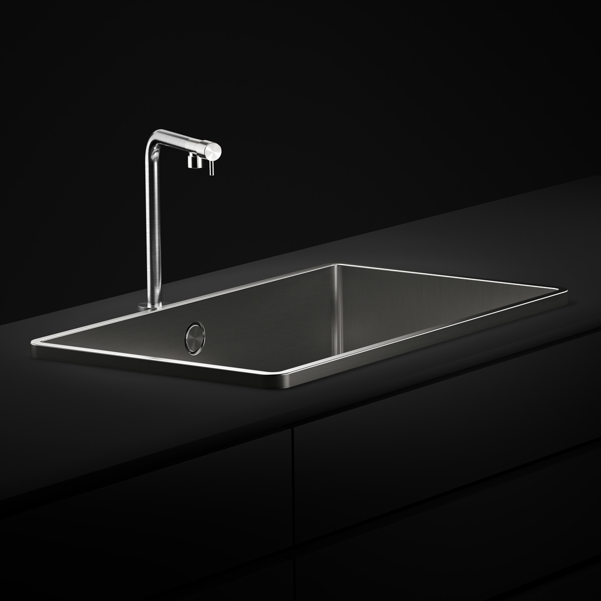 Chiuveta bucatarie inox CookingAid TASCA IRIS IR40 cu montaj pe blat, ventil scurgere automat cu capac scurgere invisibila, preaplin rotund si accesorii montaj [4]