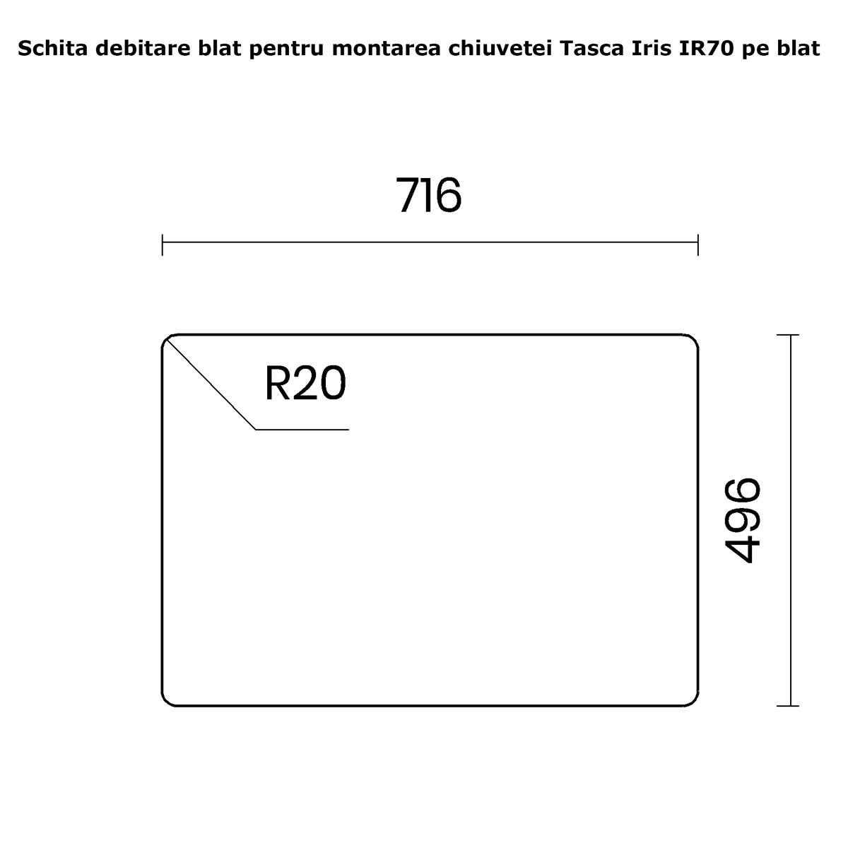 Chiuveta bucatarie inox CookingAid TASCA IRIS IR70 cu montaj pe blat, ventil scurgere automat cu capac scurgere invisibila, preaplin rotund si accesorii montaj [16]