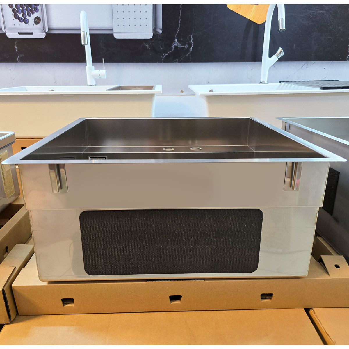 Chiuveta bucatarie inox CookingAid TASCA PHANTOM BACK LAGOON 50 INVISIBLE din inox marin AISI316L, rezistent la coroziune, cloruri si substante chimice, cu montaj pe blat, sub blat, la nivelul blatulu [10]