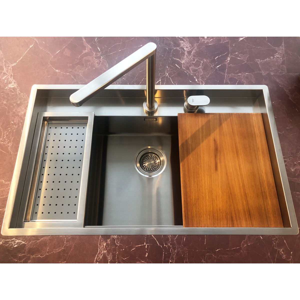 Chiuveta bucatarie inox CookingAid TASCA PHANTOM BACK PT65 INVISIBLE cu montaj pe blat, sub blat, la nivelul blatului sau sub geam si accesorii montaj [11]