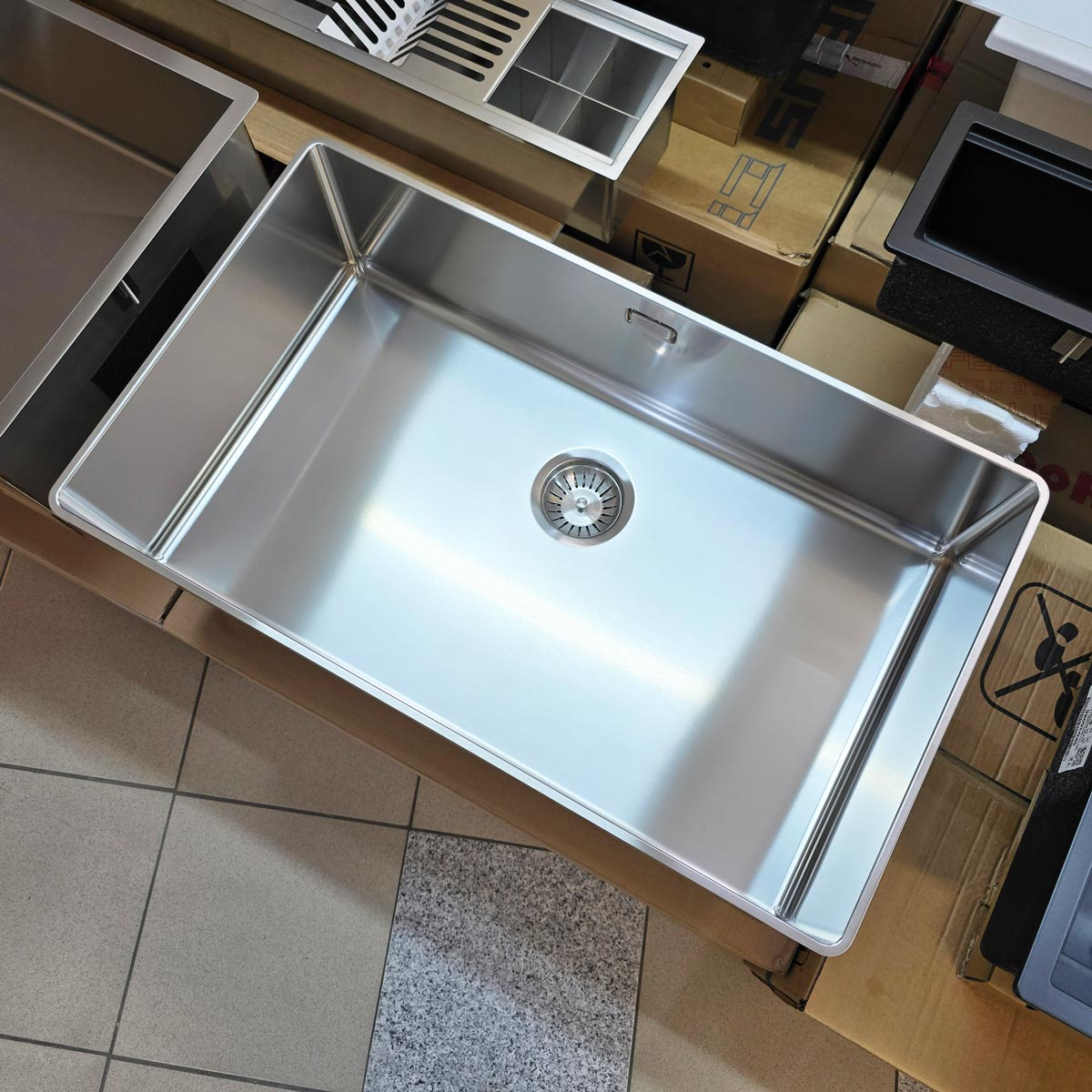 Chiuveta bucatarie inox CookingAid TASCA PURA SLIM CA70 cu montaj 8mm pe blat sau la nivelul blatului si accesorii montaj [14]