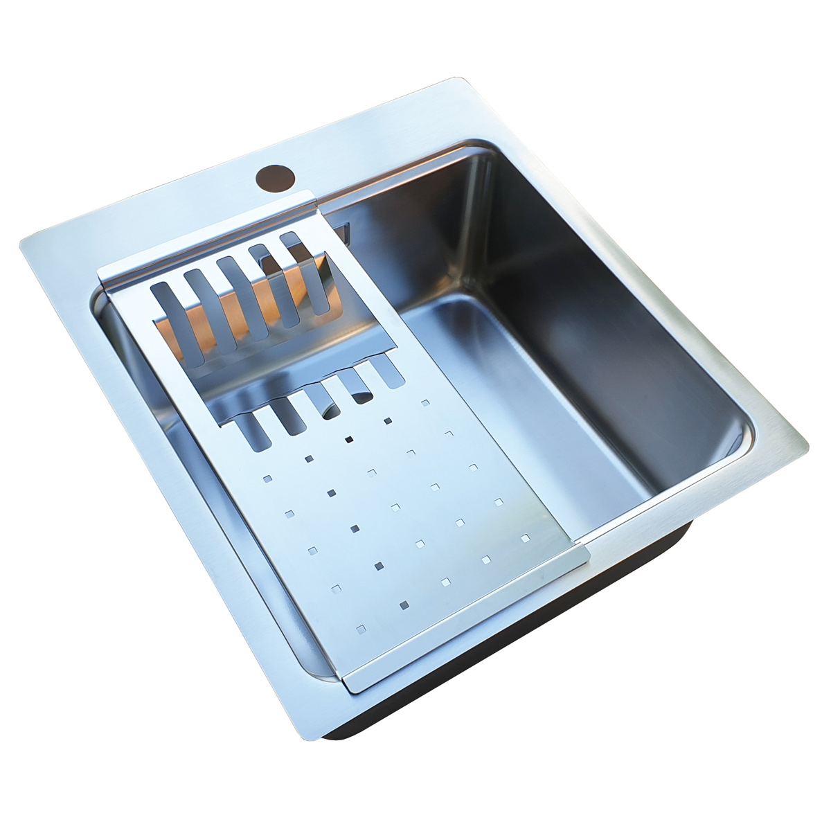 Chiuveta bucatarie inox CookingAid UNA 46 + Bonus: tocator Bambus + accesorii montaj [8]