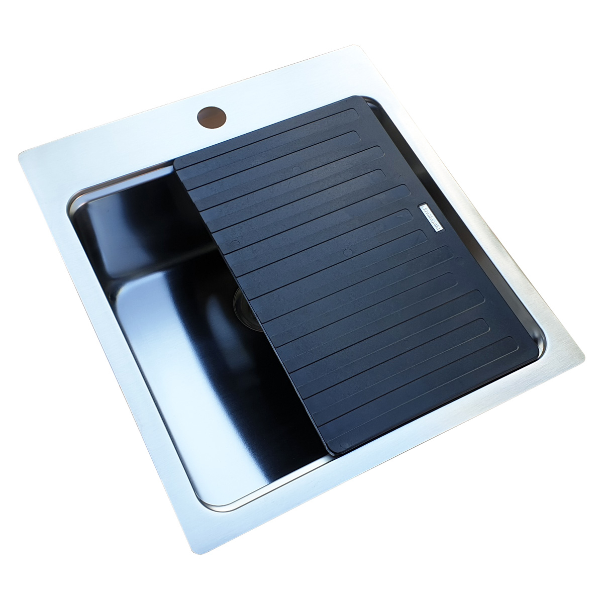 Chiuveta bucatarie inox CookingAid UNA 46 + Bonus: tocator Bambus + accesorii montaj [2]