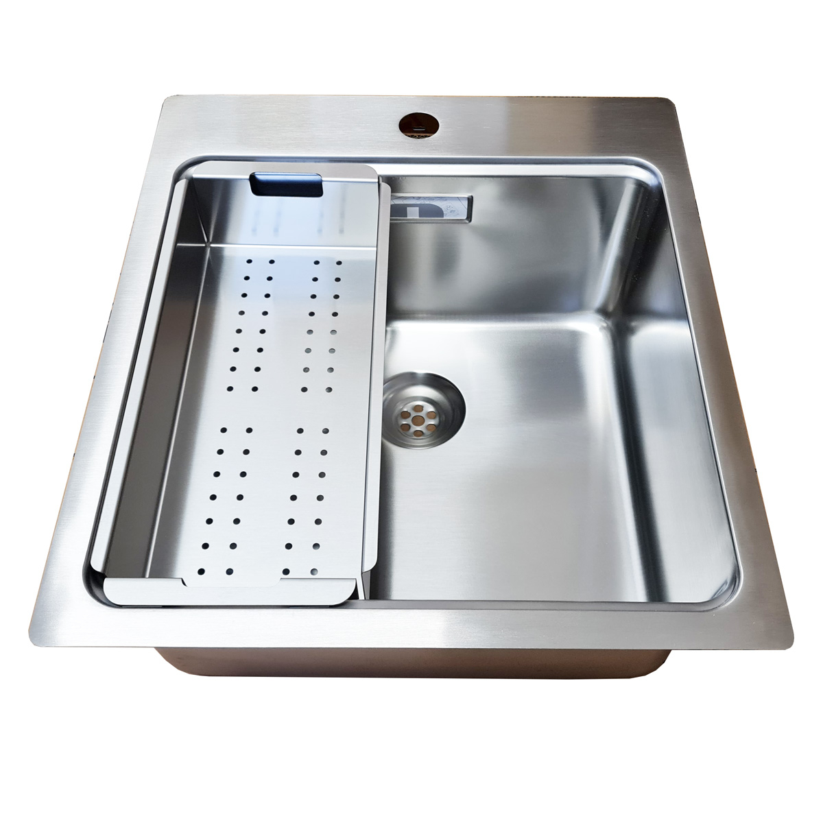 Chiuveta bucatarie inox CookingAid UNA 46 + Bonus: tocator Bambus + accesorii montaj [14]