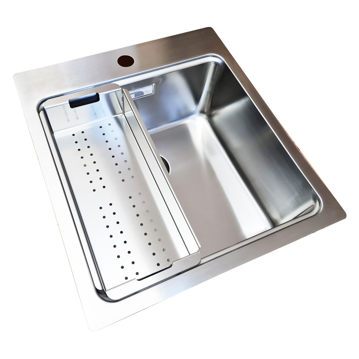 Chiuveta bucatarie inox CookingAid UNA 46 + Bonus: tocator Bambus + accesorii montaj [16]