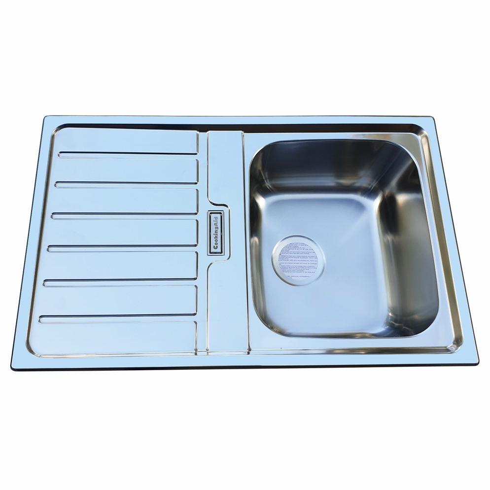 Chiuveta bucatarie inox CookingAid URBAN 80B cuva pe stanga cu picurator pe dreapta + accesorii montaj [2]