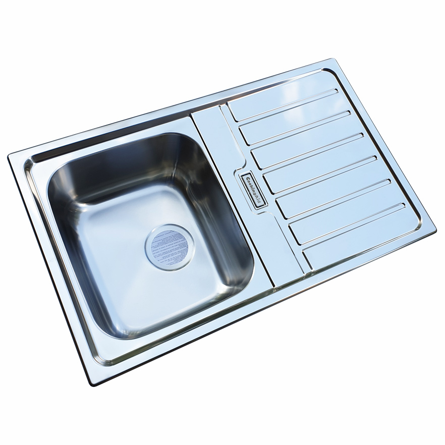 Chiuveta bucatarie inox CookingAid URBAN 80B cuva pe stanga cu picurator pe dreapta + accesorii montaj [3]