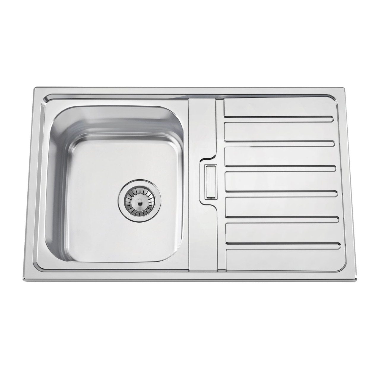 Chiuveta bucatarie inox CookingAid URBAN 80B cuva pe stanga cu picurator pe dreapta + accesorii montaj [1]