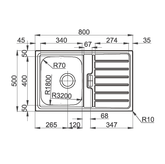 Chiuveta bucatarie inox CookingAid URBAN 80B cuva pe stanga cu picurator pe dreapta + accesorii montaj [14]