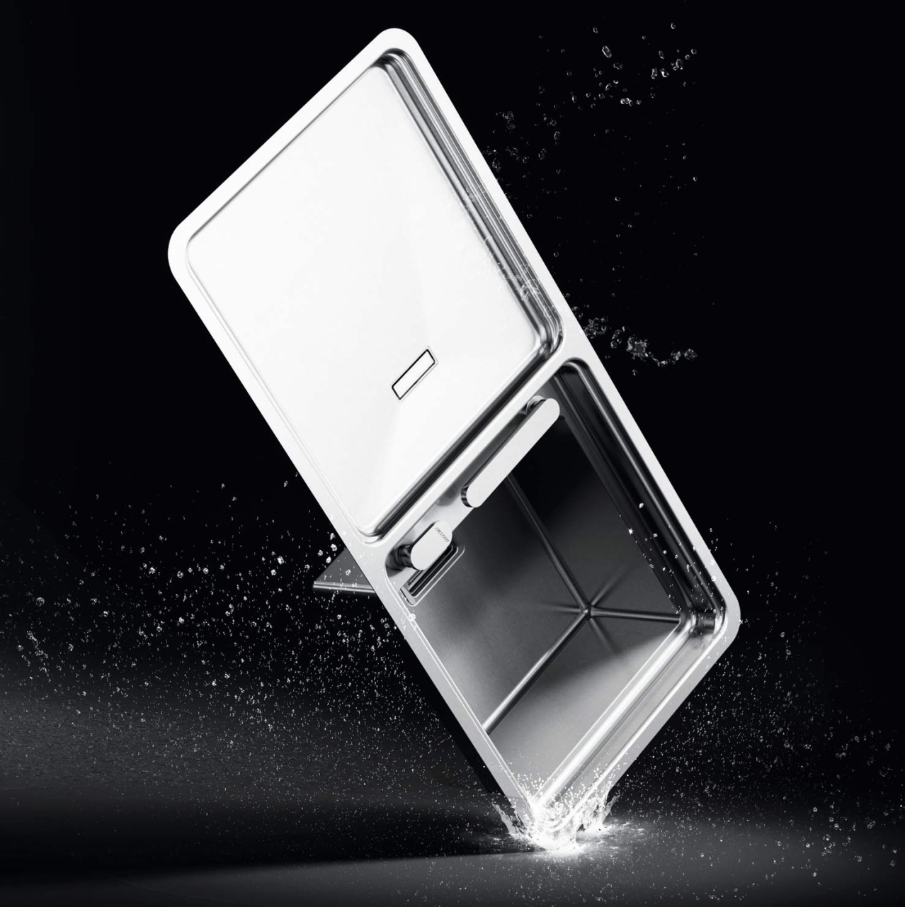 Chiuveta bucatarie inox CookingAid VISION 100 INVISIBLE montaj sub geam cu baterie telescopica integrata, tocator sticla temperizata + accesorii montaj [8]