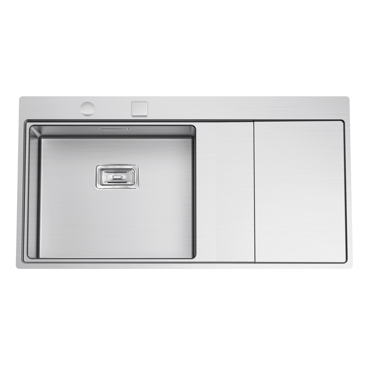 Chiuveta bucatarie inox CookingAid XERON 105 LEFT cu ventil scurgere dreptunghiular automat si accesorii montaj [1]